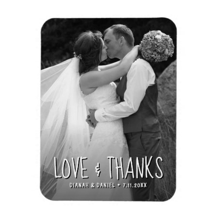 Love And Thanks Custom Wedding Thank You Photo Magnet