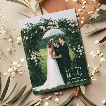Love And Thanks Custom Wedding Thank You Postcards by stylelily at Zazzle