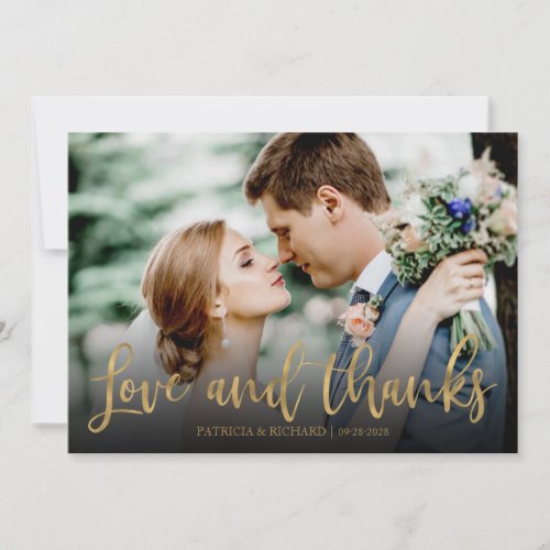 Love And Thanks Cute Photo Wedding Thank You Card