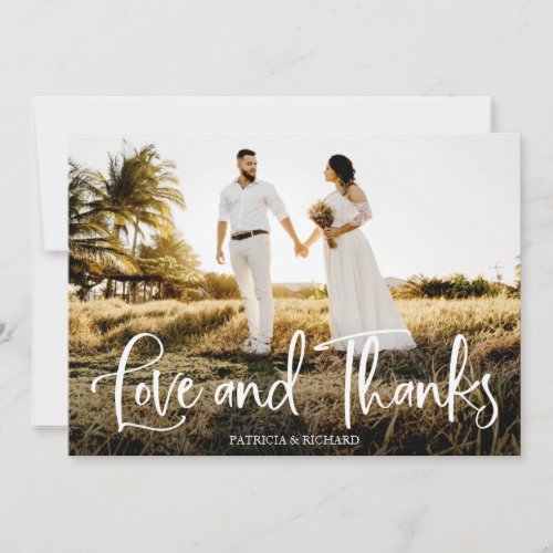 Love And Thanks Cute Wedding Thank You Photo Card
