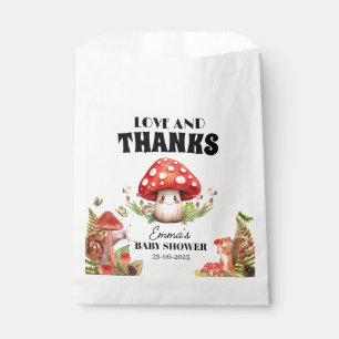 Love and Thanks Fungi Mushroom Moth Baby Shower Favor Bag