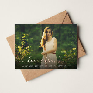 Love and Thanks Graduation Photo Overlay Foil Card