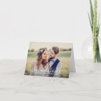 Love and Thanks Handwritten Script Wedding Photo Thank You Card