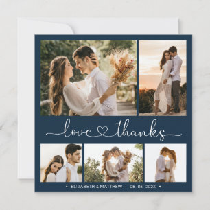 Love and Thanks Heart 5 Photo Collage Wedding