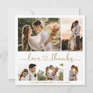 Love and Thanks Heart 5 Photo Collage Wedding