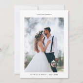 Love and Thanks Minimalist Wedding Photo Thank You Card (Front)
