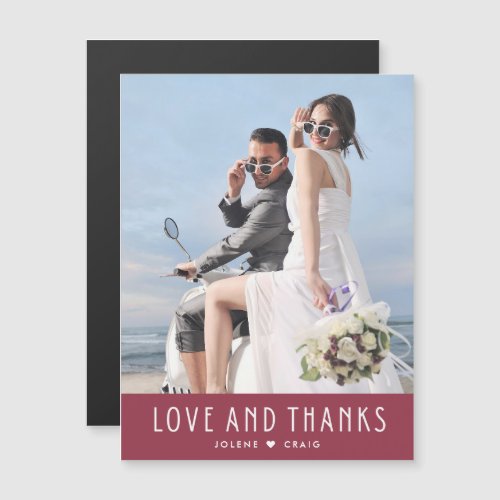 Love and Thanks Modern Photo Wedding Thank You