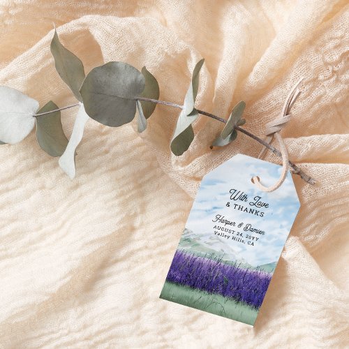 Love and Thanks Mountain Lavender Landscape Gift Tags