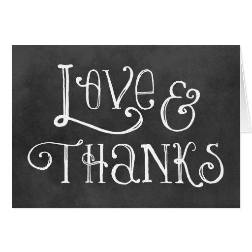 Love and Thanks Note Cards | Chalkboard Charm | Zazzle