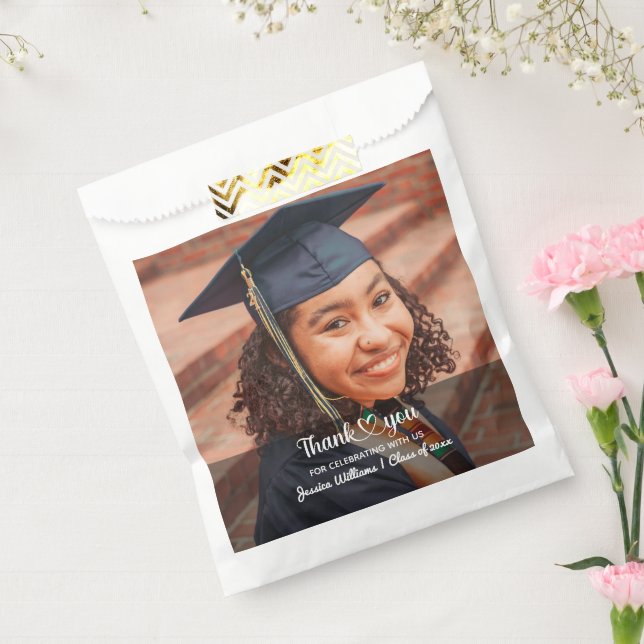 Love And Thanks Personalized Custom Photo Grad Favor Bag (Sealed)
