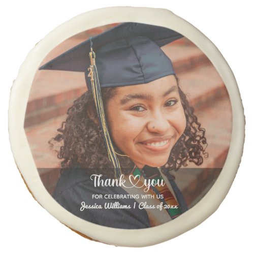 Love And Thanks Personalized Custom Photo Grad Sugar Cookie