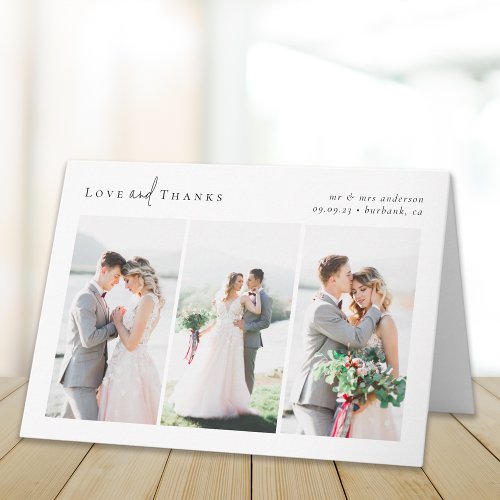 Love and Thanks Photo Collage Wedding Folded Card