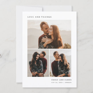 Love and Thanks Photo Collage Wedding Thank You Card