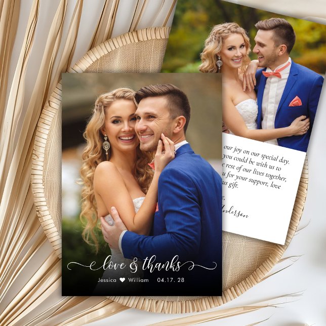 Love and Thanks Photo Wedding Thank You Card (Creator Uploaded)