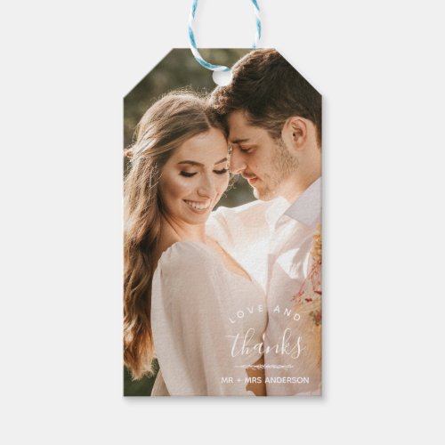 Love and Thanks Photo Wedding Thank You  Gift Tags