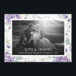 Love and Thanks Purple Floral Frame Wedding Photo<br><div class="desc">Share with your loved ones a keepsake of your special day,  with this elegant 'love and thanks' purple hydrangea floral frame wedding photo magnet which you can customize with your picture,  names and wedding date. If you have any questions,  please feel free to contact us via the chat.</div>