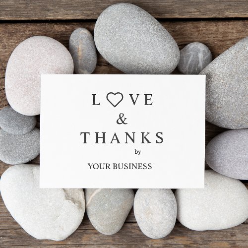 Love and Thanks Quote with Heart for Business Rubber Stamp