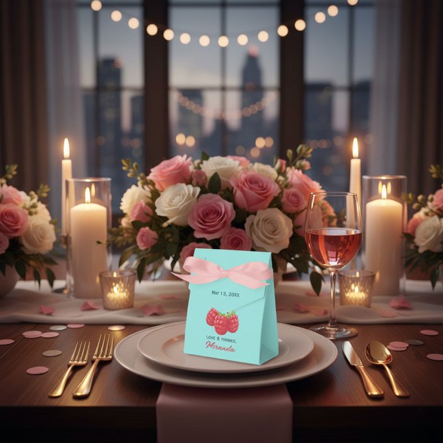 Love and Thanks Raspberry Custom  Favor Boxes (Creator Uploaded)