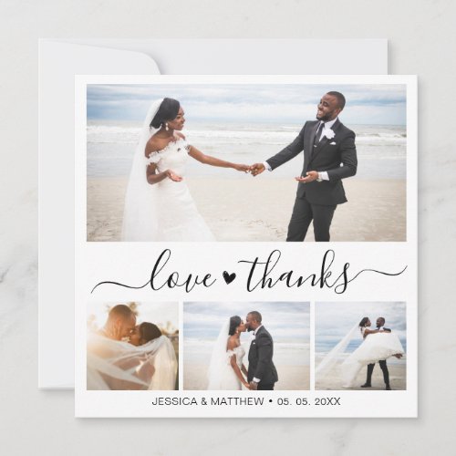Love and Thanks Script 4 Photo Collage Wedding