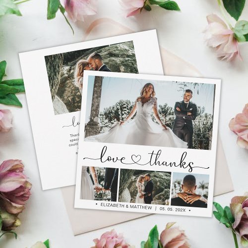 Love and Thanks Script 4 Photo Collage Wedding