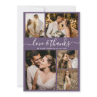 Love and Thanks Script Purple 5 Photo Wedding