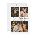 Love and Thanks Script Wedding Photo Thank You Card Love and Thanks Script Wedding Photo Thank You Card
