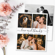 Love And Thanks Script Wedding Photo Thank You Flyer at Zazzle