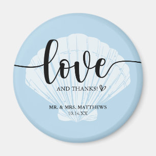 Love and Thanks Seashell Wedding Thank You Magnet