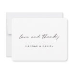 Love and Thanks Simple Modern Black Script Wedding Thank You Card Love and Thanks Simple Modern Black Script Wedding Thank You Card