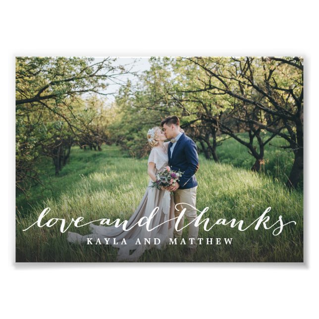 Love and Thanks Simple Script Full Bleed Photo (Front)