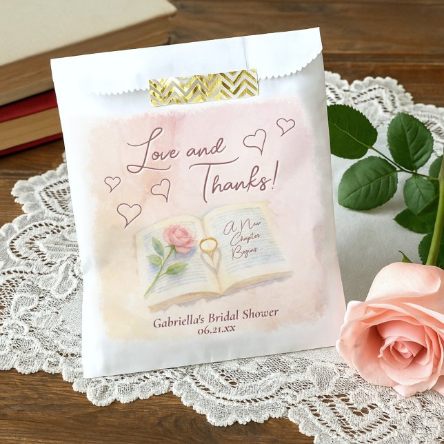 Love and Thanks Storybook Romance Bridal Shower Favor Bag (Creator Uploaded)
