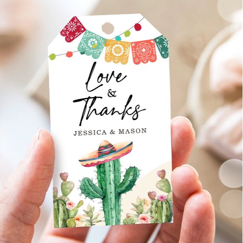 Love and Thanks Thank You Fiesta Cactus Shower Gift Tags