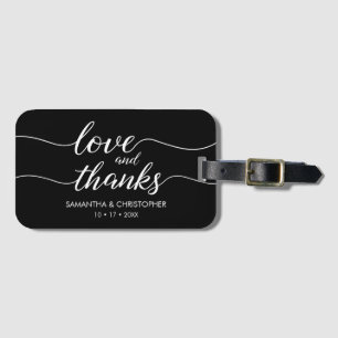 Love and Thanks Travel themed Wedding Favor Luggage Tag