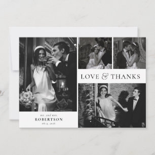 Love and Thanks Typography Collage Photo Wedding Thank You Card