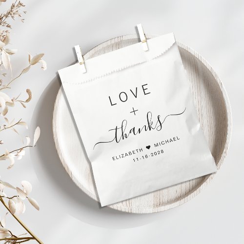 Love And Thanks Wedding Favor Bag