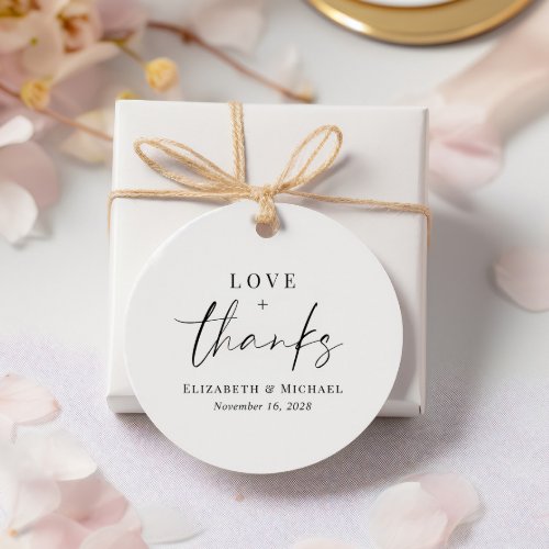 Love And Thanks Wedding Favor Tags