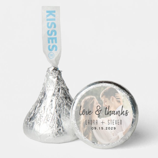 Love and Thanks Wedding Photo Hershey®'s Kisses® (Front)