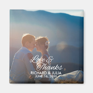Love and Thanks Wedding Photo Thank You Favor Magnet