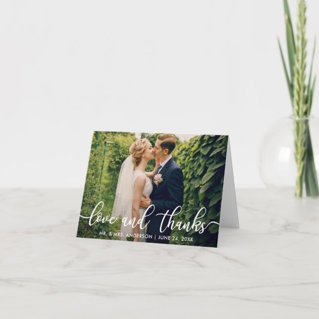 Love and Thanks | Wedding Photo Thank You Note (Front)