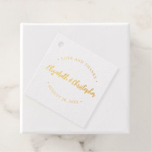 Love and thanks Wedding Thank you Custom Foil Favor Tags