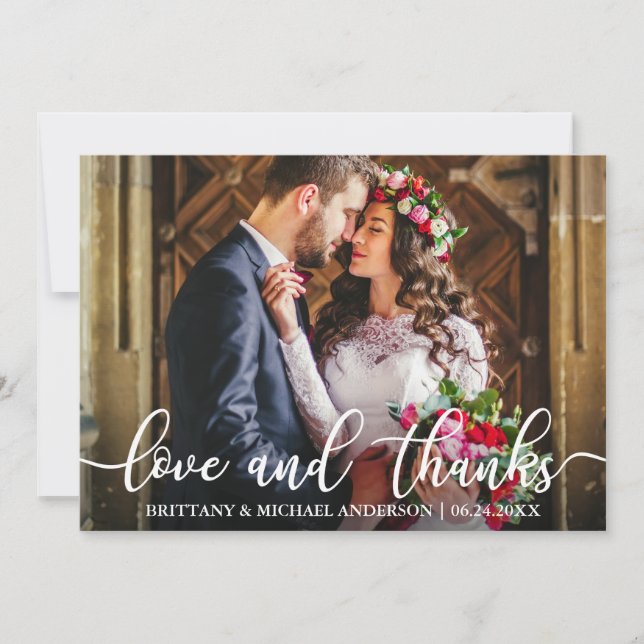 Love and Thanks Wedding Thank You Photo (Front)