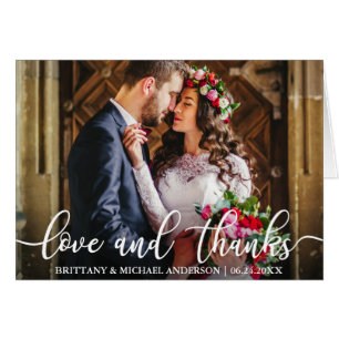 Love and Thanks Wedding Thank You Photo Folded Cards