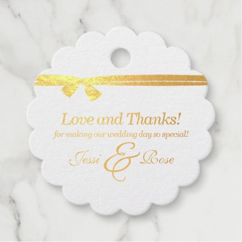 Love and Thanks Wedding Thank You with Photo Foil Favor Tags