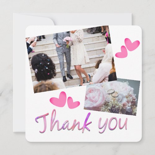 Love and Thanks Weddings Photo Collage Thank You Card
