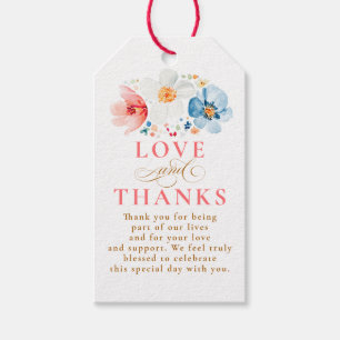 Love and Thanks Wildflower Wedding Thank You Gift Tags