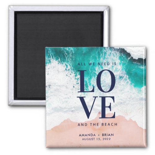 Love and the Beach Coastal Wedding Favor Magnet