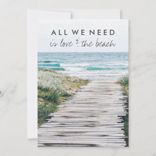 Love and the Beach Eloped Wedding Reception Invitation