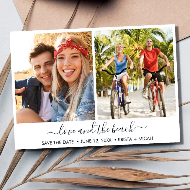Love and the Beach Two Photo Wedding Save The Date (Love and the Beach Two Photo Wedding Save The Date)