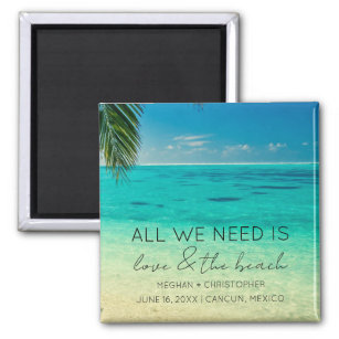 Love and The Beach Wedding Favor  Magnet