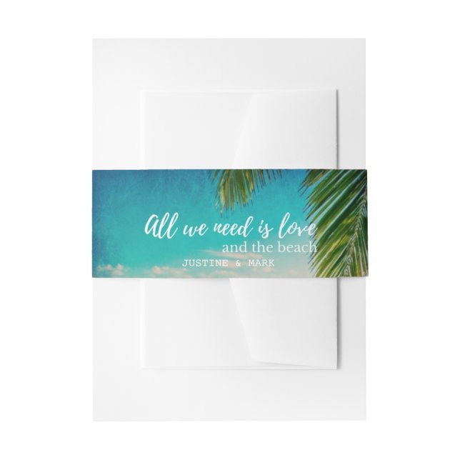Love and the Beach Wedding Invitation Bands Belly Band (Front Example)